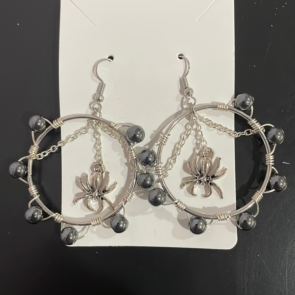 Homemade Earrings Spiders